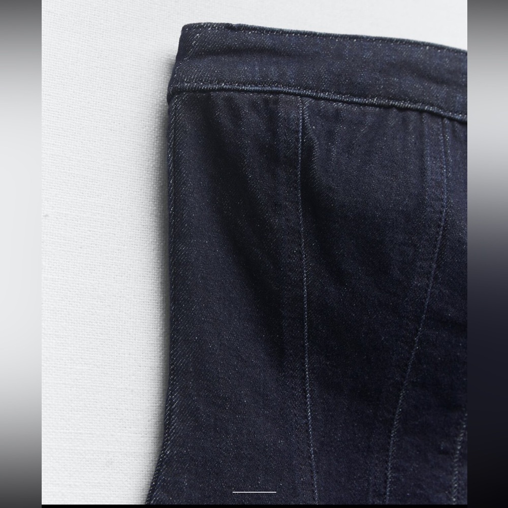 ZARA DENIM CORSET DRESS - Picture 10 of 11